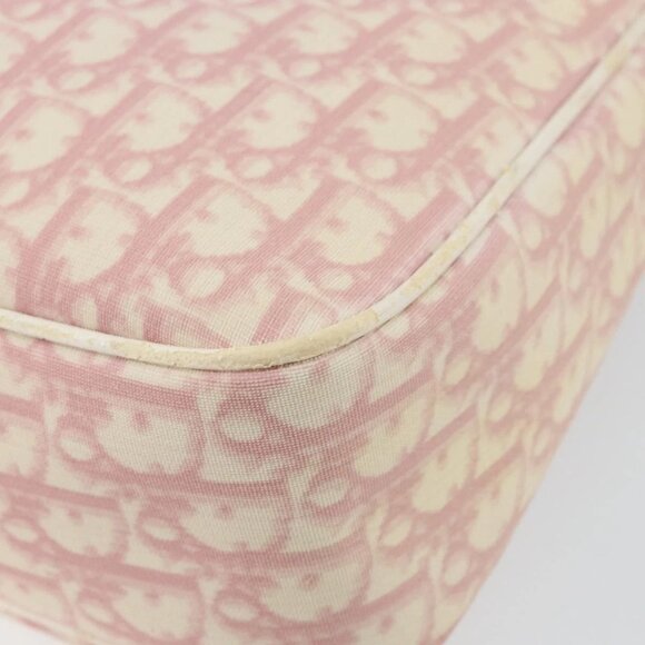 Christian Dior Trotter Canvas Shoulder Bag PVC Pink Silver Auth gh1100 - Picture 4 of 16